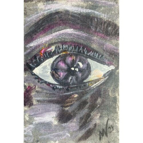 Eye Painting Portrait Original Art Pop Artwork Canvas Painting Small Acrylic Wal - Picture 1 of 8