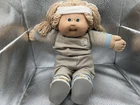 Cabbage Patch 1985 Doll Wheat Blonde Hair Pony Tails Green Eyes Jogging Outfit