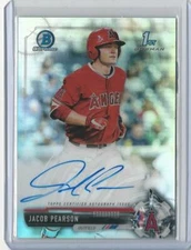 2017 BOWMAN CHROME JACOB PEARSON ANGELS RC REFRACTOR AUTO RARE SP 324/499
