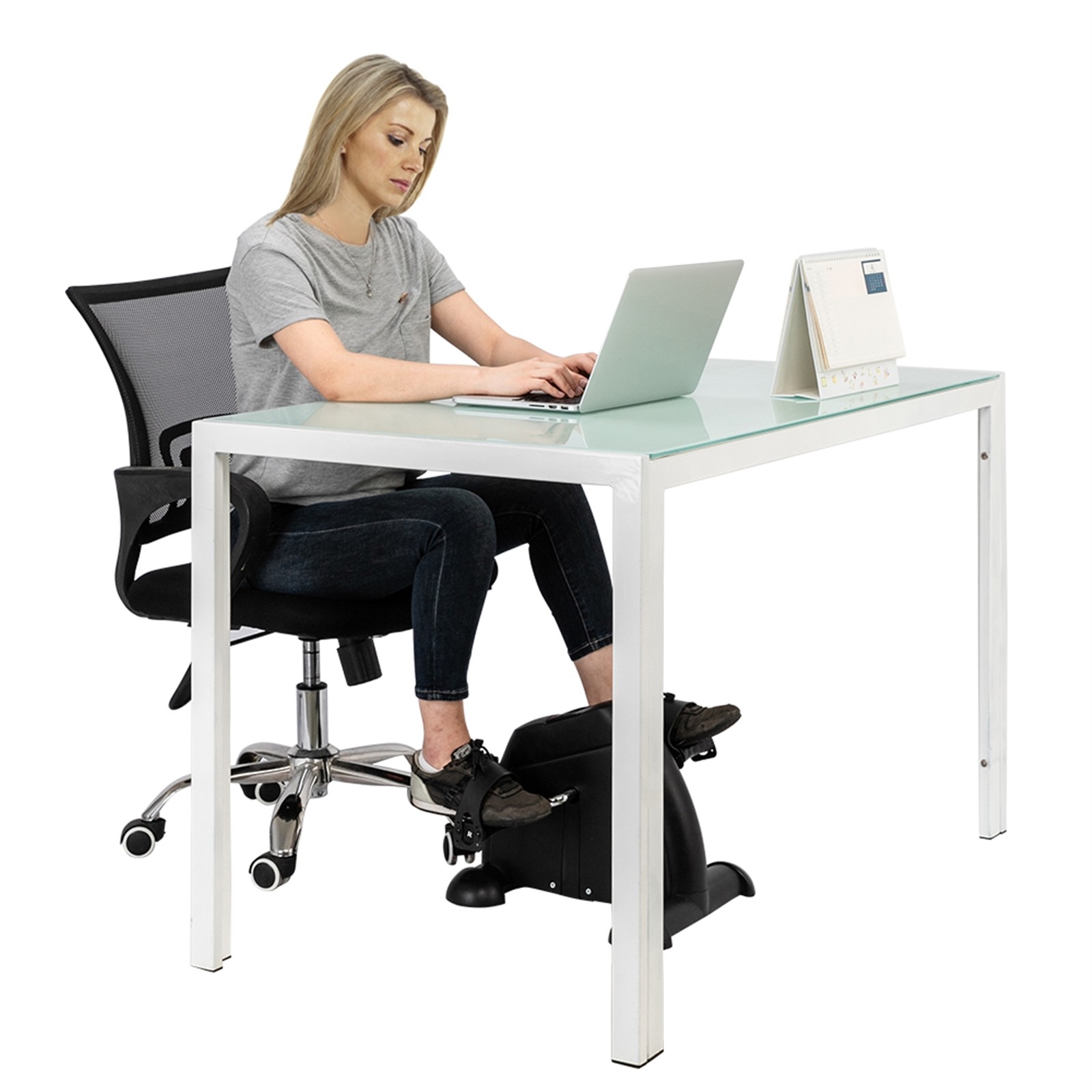 Mini Exercise Bike for Home Use, Portable Hand & Foot Pedal Trainer, LCD Display