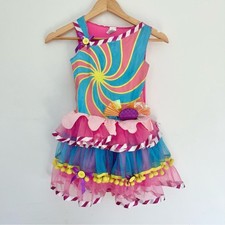 Cute Candy Halloween Costume or Dress Up Outfit Colorful Swirl Girls Tutu READ 6