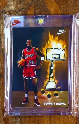 MICHAEL JORDAN 1985 NIKE PROMO CARD BURN IT DOWN DUNK SEALED