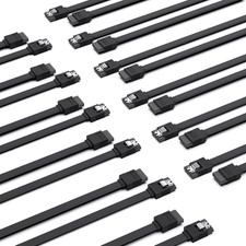 SATA Cable III, 12 Pack SATA Cable III 6Gbps Straight HDD SDD Data Cable with Lo