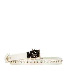 Ceinture Dior authentique couleur blanche cloutée étoile en cuir pour femme d...