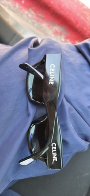 CELINE Men's Oversized Square Sunglasses Black Frame/Black Tinted Lenses Logo