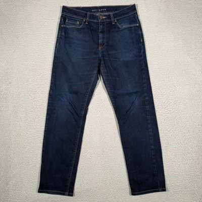 Mott & Bow Jeans Mens 30x26 Blue Skinny Denim Casual Preppy 5 Pocket Logo Short