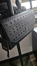 Simply Vera Vera Wang Black Perforated Women&rsquo;s Clutch Wallet Credit Card