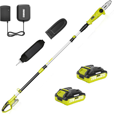 Electric Pole Saws for Tree Trimming 20V 8-Inch Cordless Pole Chainsaw, Extensio
