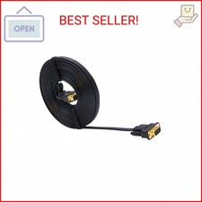 DTECH 10ft Ultra Thin Flat Computer Monitor VGA Cable 15 Pin Male to Male Connec
