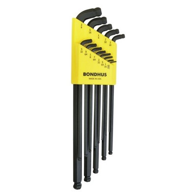 Bondhus 67037 Stubby Dbl Ball End L-Wrench Set w/ProGuard & Extra Long Arm,13 PC