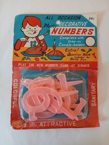 Vtg. Lot Pink Birthday, Party Cake Decor Age Numbers Flower Rose Candle Holders