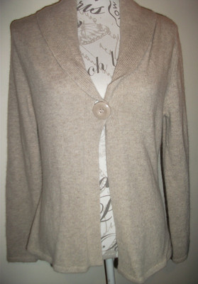 Kenar Damen Strickjacke Haferflocken Angora Wollmischung Gr. Medium Schalkragen