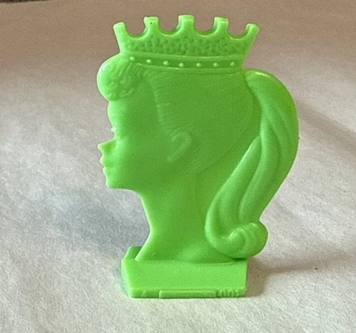 Vintage Green Barbie Token Barbie Queen of the Prom Replacement Game Piece Head