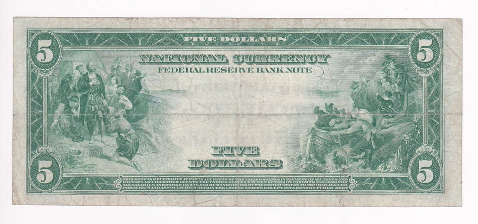 1918 -$5 - FRBN Kansas City Note FR 803 - VF - Image 2 of 2