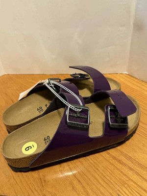 Birkenstock New w/o Box Arizona Plum Purple Birko Flor Patent
