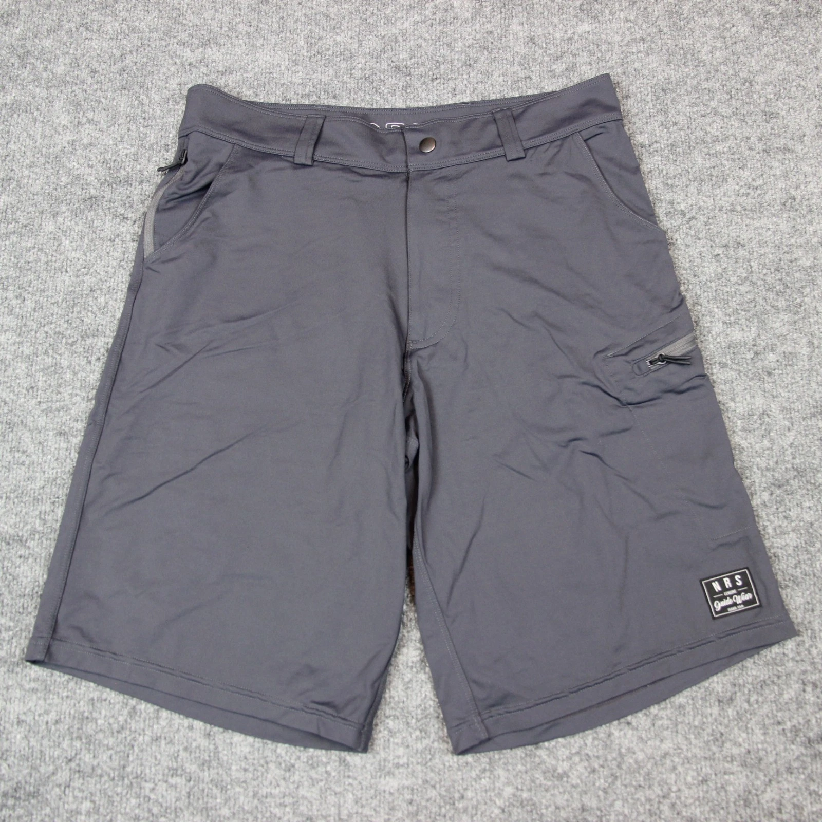NRS Shorts Men's 30 11" Inseam Gray Chino Performance Hiking Outdoor Cargo Guide