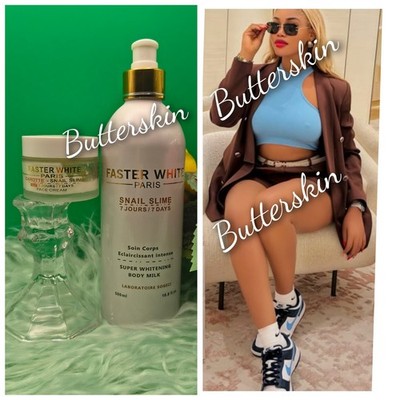 FASTER WHITE Paris CAROTTE Serum & Body  Lotion Skin Lightening 500ml 