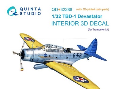 Quinta Studio 1/32 TBD-1 Devastator 3D-gedrucktes & farbiges Interieur...