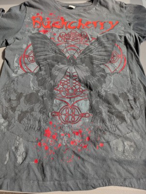 Buckcherry  butterfly and skulls logo size medium gray with red