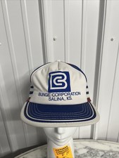 Vintage Three Stripe Bunge Corporation Snapback Trucker Hat Salina KS Blue/Red