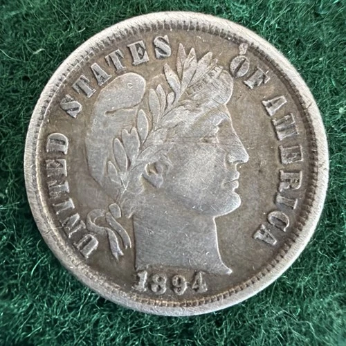 1894-O Barber Dime - 45; Nice Key Date 10C