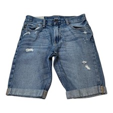Abercrombie Kids Distressed 10 Inseam Knee Shorts Medium Wash Boys Size 16
