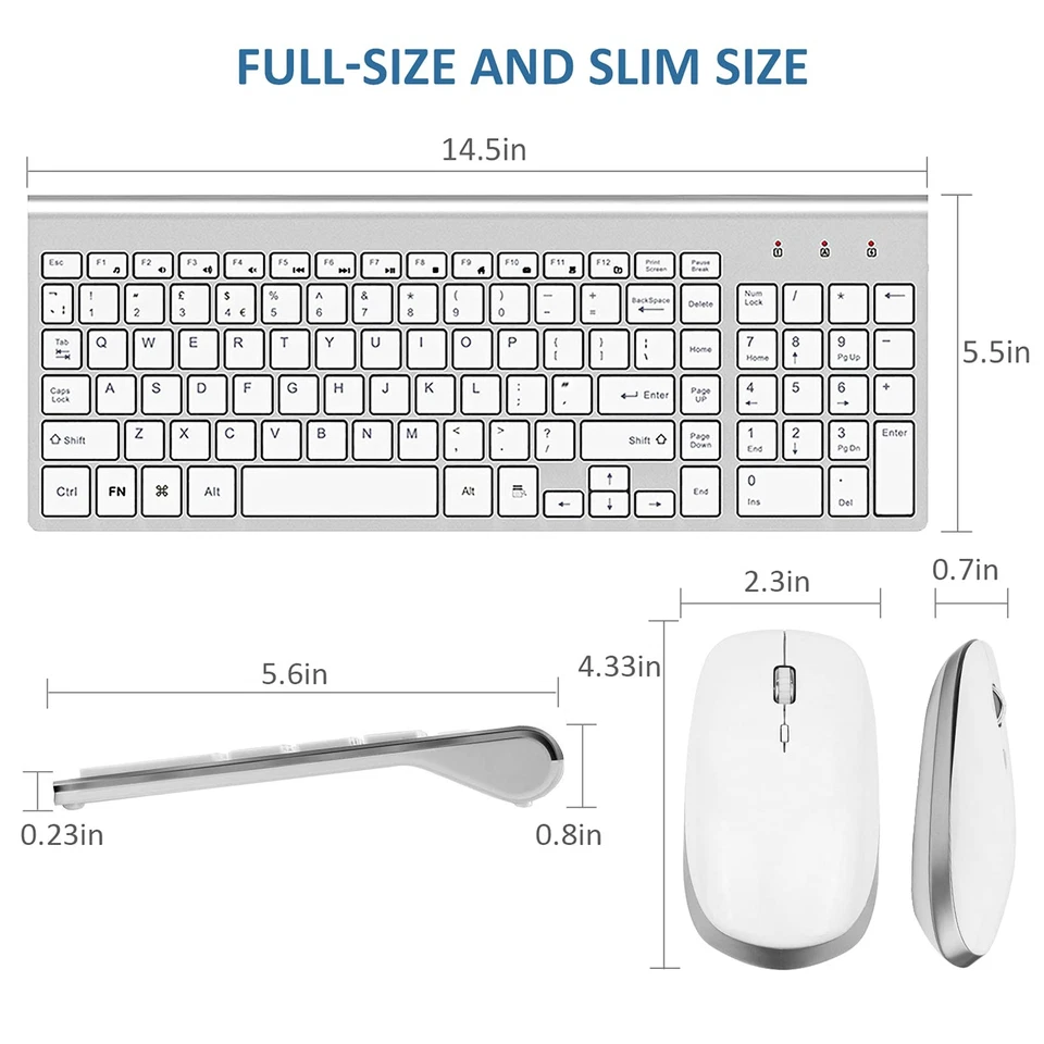 Keyboard and Mouse Wireless, Ergonomic Compact Silent Quiet Low Profile USB T... - Image 2 of 4