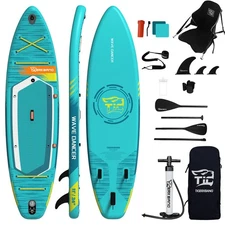 Inflatable Stand Up Paddle Board 11'×34"×6" with Complete Accessories, Versat...