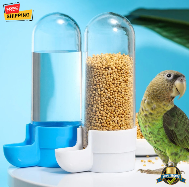Bird Water Feeder Drinker Dispenser Bottle with Clip for Parrot Cage 90ml