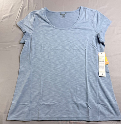 NWT Title Nine Henerala 2.0 Short Sleeve Tee Women's L Blue DNB Stinkstopper