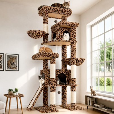 #ad 78” Large Cat Tree for Multiple Cats Multi Level Cat Tower for Maine Coon $109.99