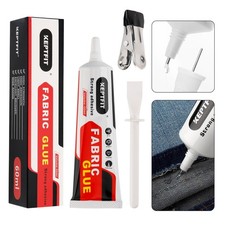 Fabric Glue, Permanent, Clear, 60 ML Washable Adhesive for Clothing, Clear