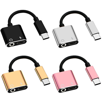 2 In 1 USB-C To 3.5mm Jack Adapter + Type C Audio Charging Headphones