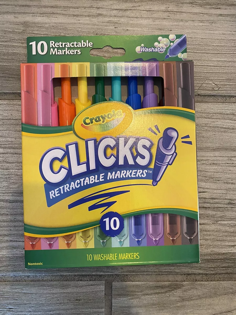 New Crayola Clicks Retractable Markers 10 Sealed