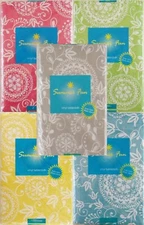 Woven Embroidery Look Floral Design Vinyl Flannel Back Tablecloth-Various Sizes