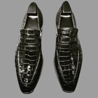 Classic Mens Alligators Shoes, Men crocodile Patterned dress shoes moccasins 