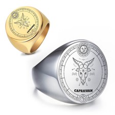 CAPRICORN Talisman Seal Zodiac Constellation Ring Stainless Steel Capricorn Ring