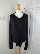 OSKA Navy Longsleeve Silk Wool Blend Jumper Size 2 UK 12