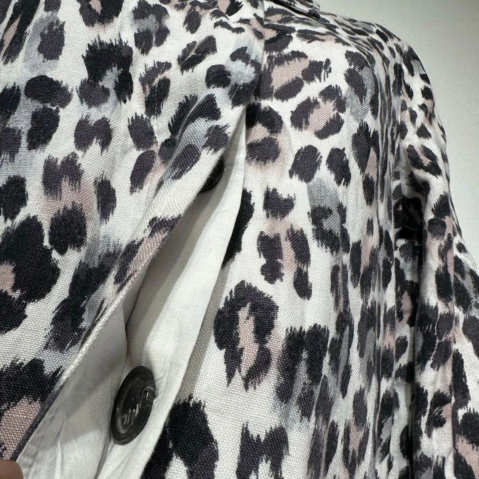 Joie Pink Animal Print Linen Button Up Jacket Coat Size XS - Image 3 of 4