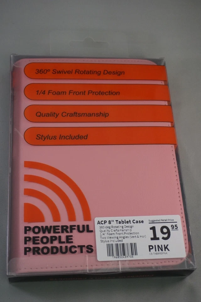 8" RED  ACP Tablet Case Cover Folio - with Stylus and (2) Hardened Glass - Image 2 of 4