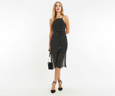 oasis glitter chiffon skater dress