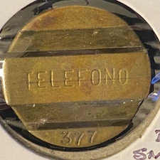 Telefono Public Telephone Token Argentina ENTel c1948-90 Brass 20mm 4.2g #377