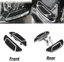 Chrome Full Set Front & Rear Foot Floorboard For Harley Touring Models 1993-2025