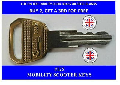 NUMBER 125 Mobility Scooter Keys SUNRISE MEDICAL STERLING SAPPHIRE LS2