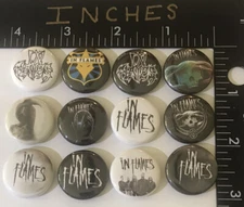 In Flames Pins Button 1 Inch  Set Band Rock Sets Swedish Heavy Metal Hard Rock