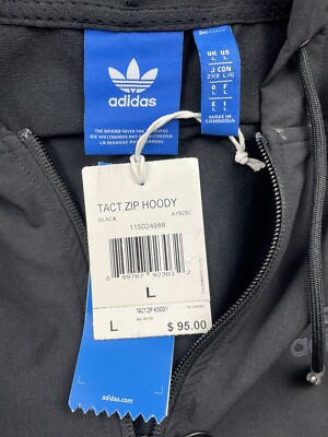 アディダス　ジャケット adidas Originals Mens Tact Zip Hoody Trefoil Jacket Black