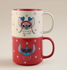 Set of 2 x Stitch & Angel Stoneware Mugs