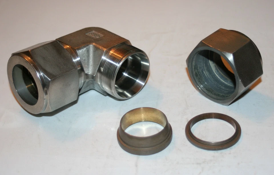  1 1/4" Tube Union Elbow Fitting 316s (Brass Ferrules) SSP Duolok ISSD20UE - Image 3 of 4