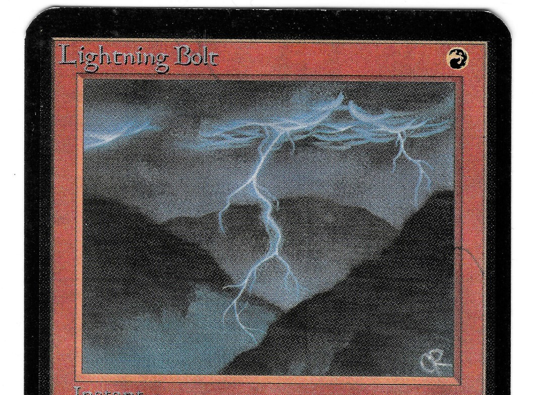 MTG Lightning Bolt Alpha *Silver Signed By Christopher Rush* ULTRA