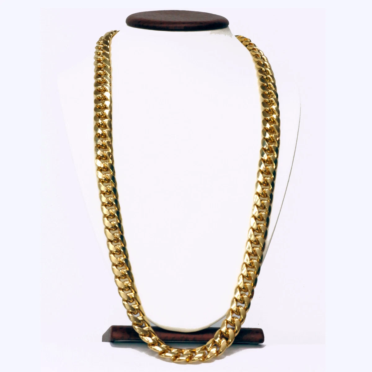 14k Yellow Solid Gold Men s Miami Cuban Link Chain 28 13.3 mm